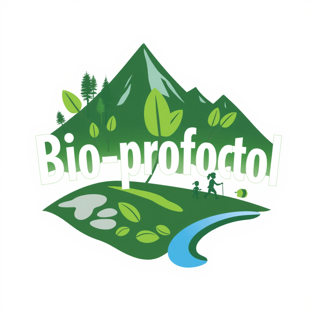 Bio-protocol Travel agency logo featuring nature elements and family-friendly design with green and blue colors